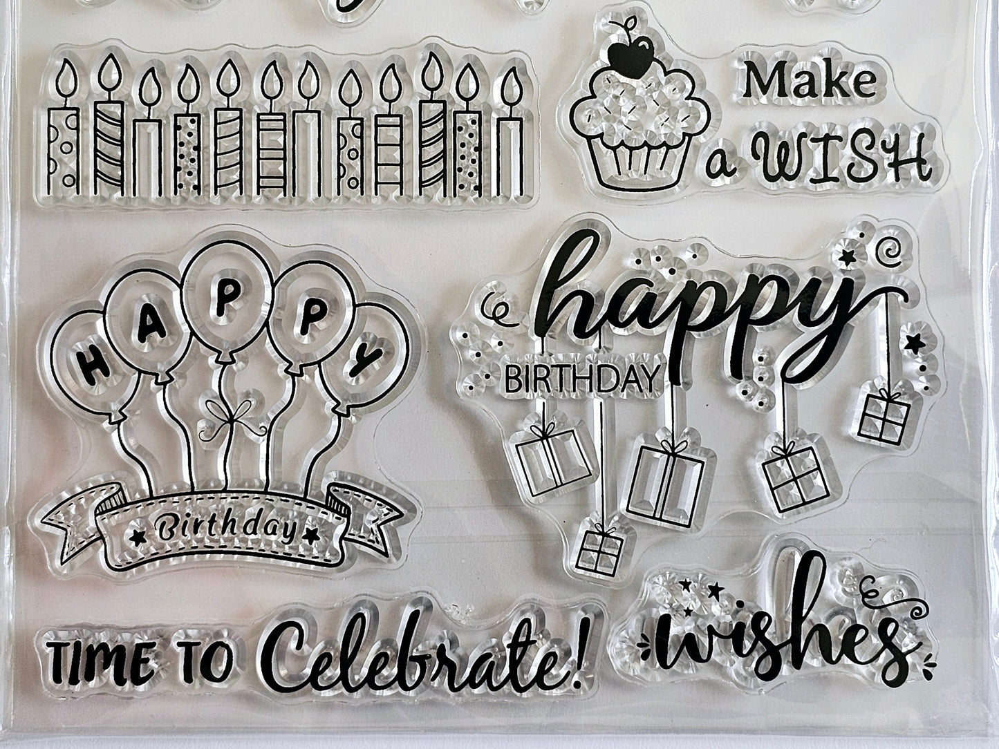 Happy Birthday Clear Stamp Set - Scrapbooking Stamp Set for Handmade Cards