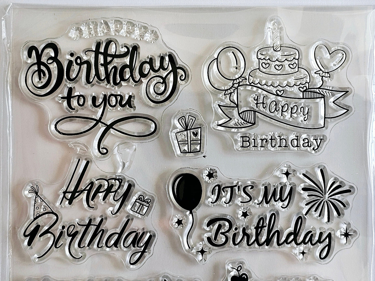 Happy Birthday Clear Stamp Set - Scrapbooking Stamp Set for Handmade Cards