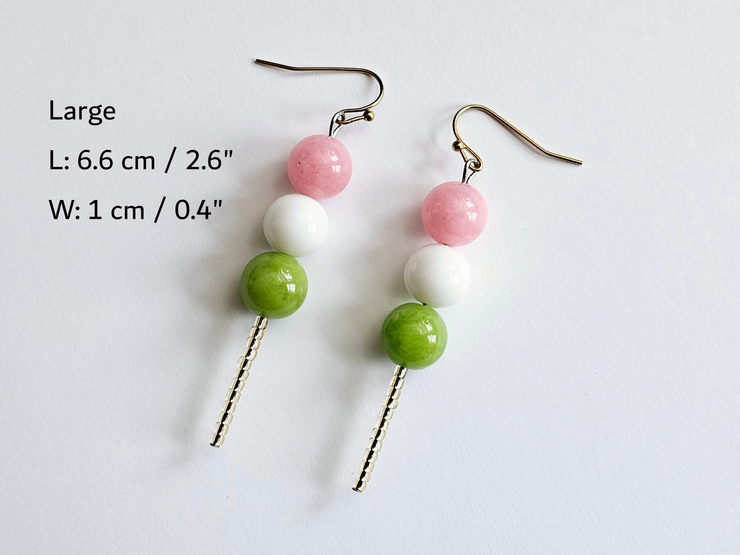 Handmade Gemstone Dango Earrings - Hypoallergenic Cute Mini Food Jewelry