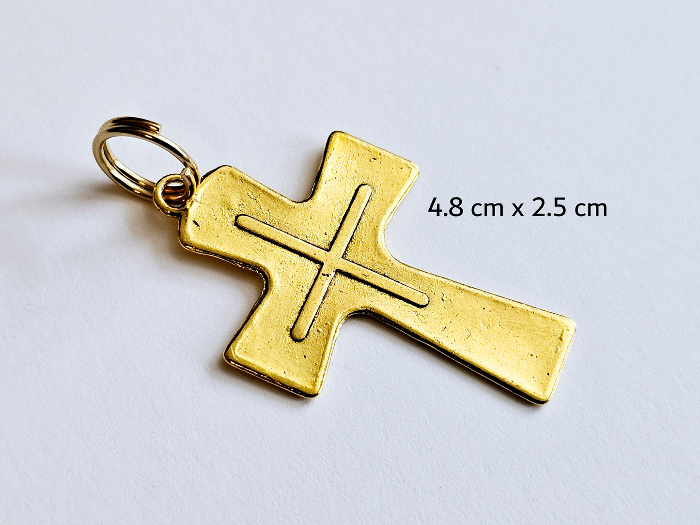 Distressed Gold Cross Pendants - First Communion Confirmation Graduation Easter Gift