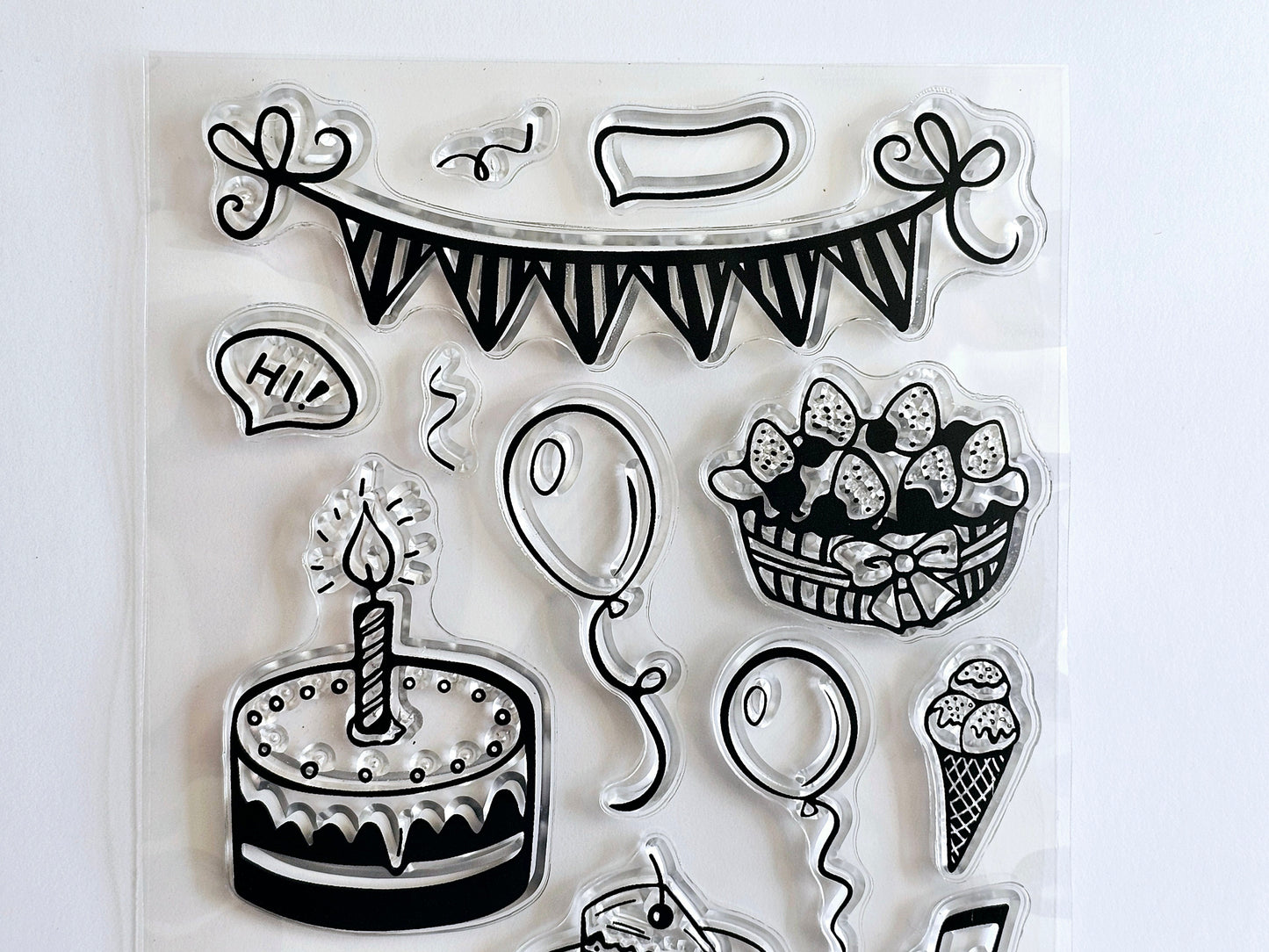 Happy Birthday Clear Stamp Set - Scrapbooking Stamp Set for Handmade Cards