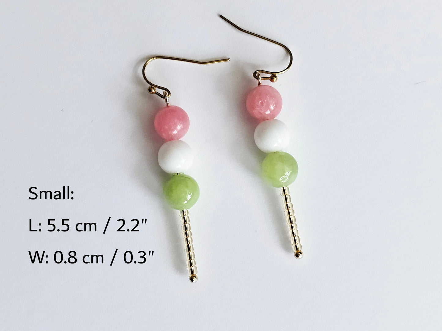 Handmade Gemstone Dango Earrings - Hypoallergenic Cute Mini Food Jewelry