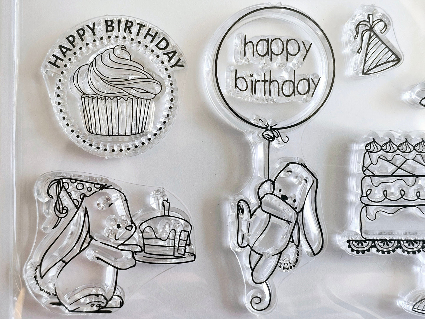 Happy Birthday Clear Stamp Set for Handmade Cards and Scrapbooking - Paper Crafter Gift