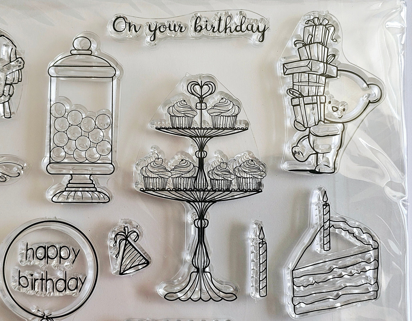 Happy Birthday Clear Stamp Set for Handmade Cards and Scrapbooking - Paper Crafter Gift