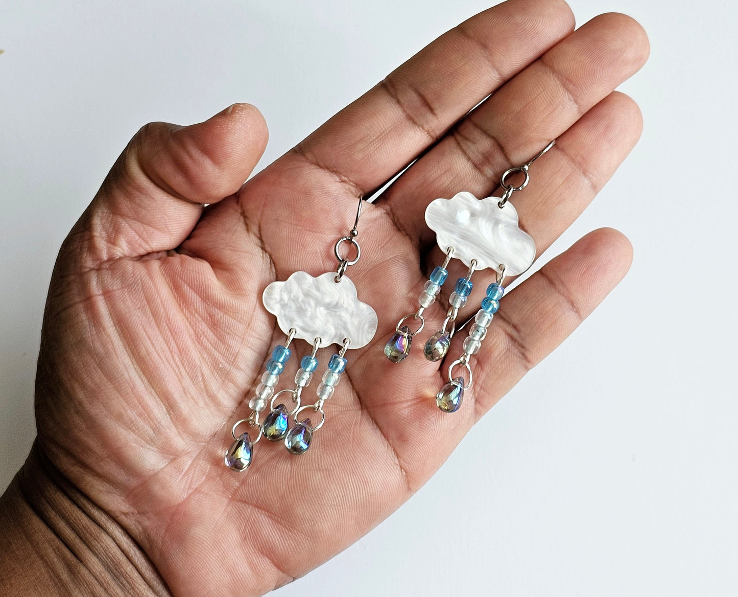 Rainstorm Rain Cloud Earrings - Handmade Hypoallergenic Earrings - Mothers Day Gift for Mom