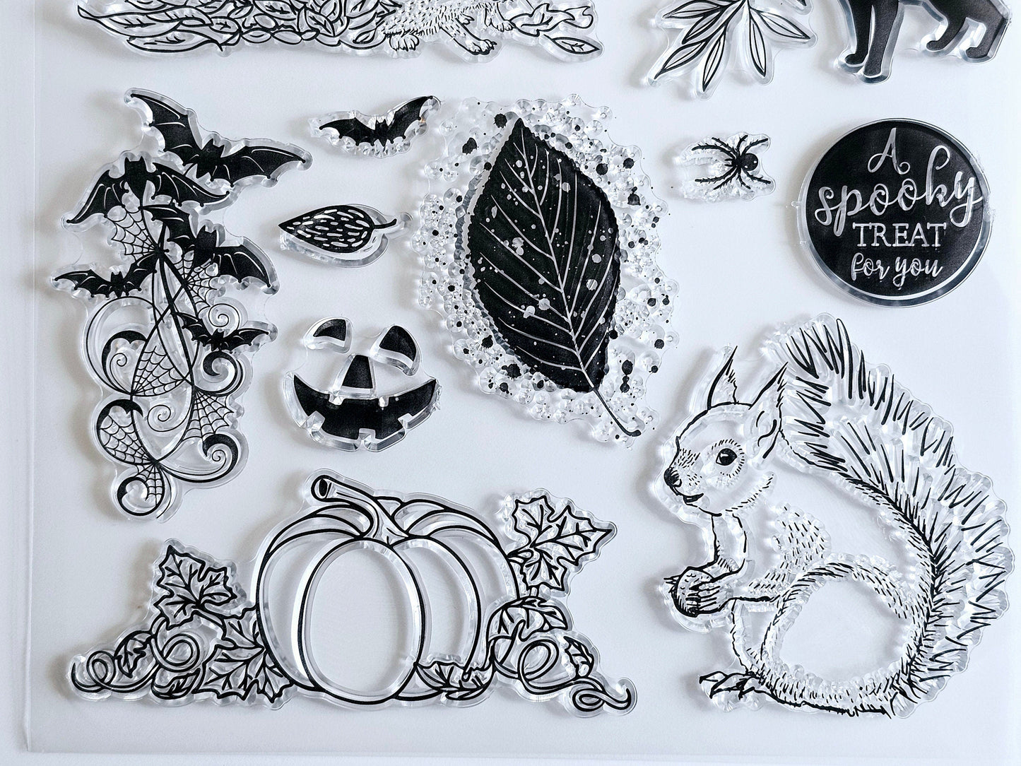 Autumn Halloween Clear Stamp Set for Cardmaking Scrapbooking - New Clear Stamps