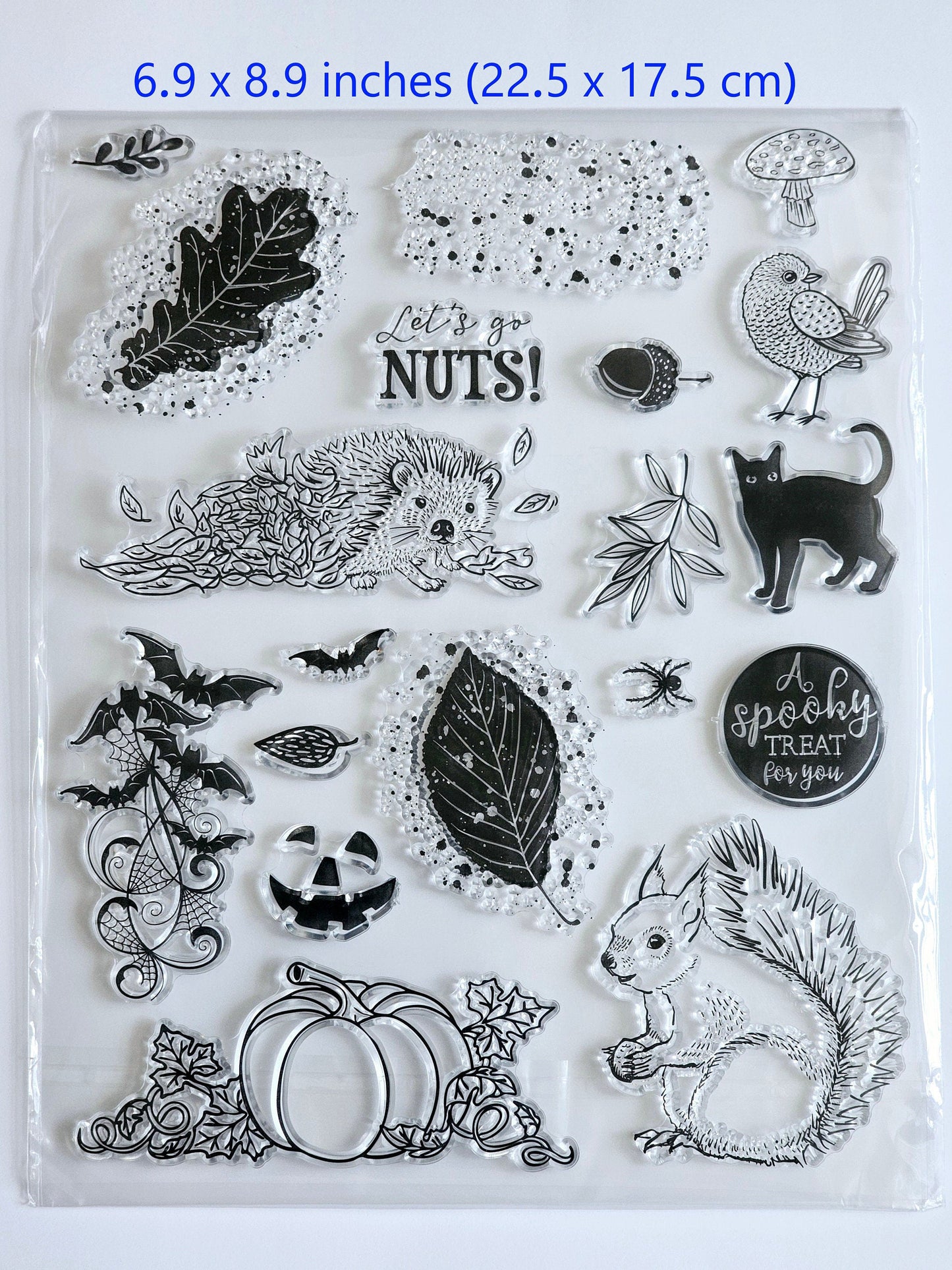 Autumn Halloween Clear Stamp Set for Cardmaking Scrapbooking - New Clear Stamps