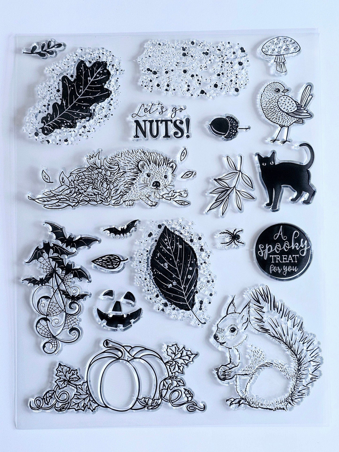 Autumn Halloween Clear Stamp Set for Cardmaking Scrapbooking - New Clear Stamps