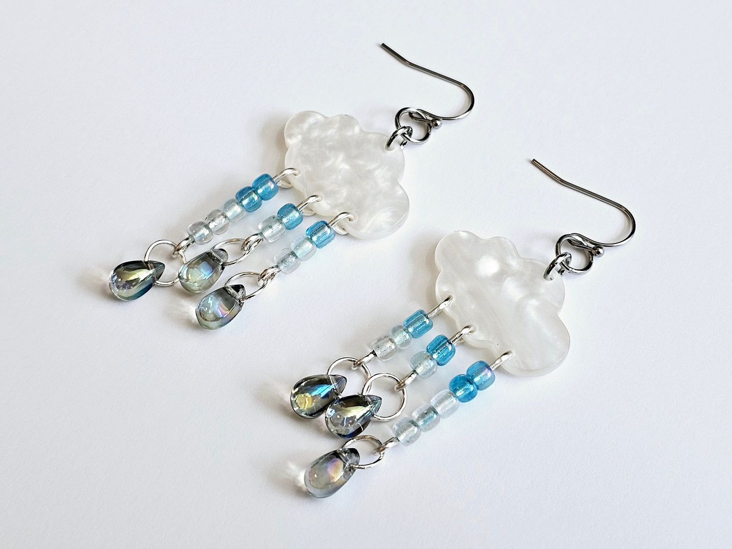 Rainstorm Rain Cloud Earrings - Handmade Hypoallergenic Earrings - Mothers Day Gift for Mom