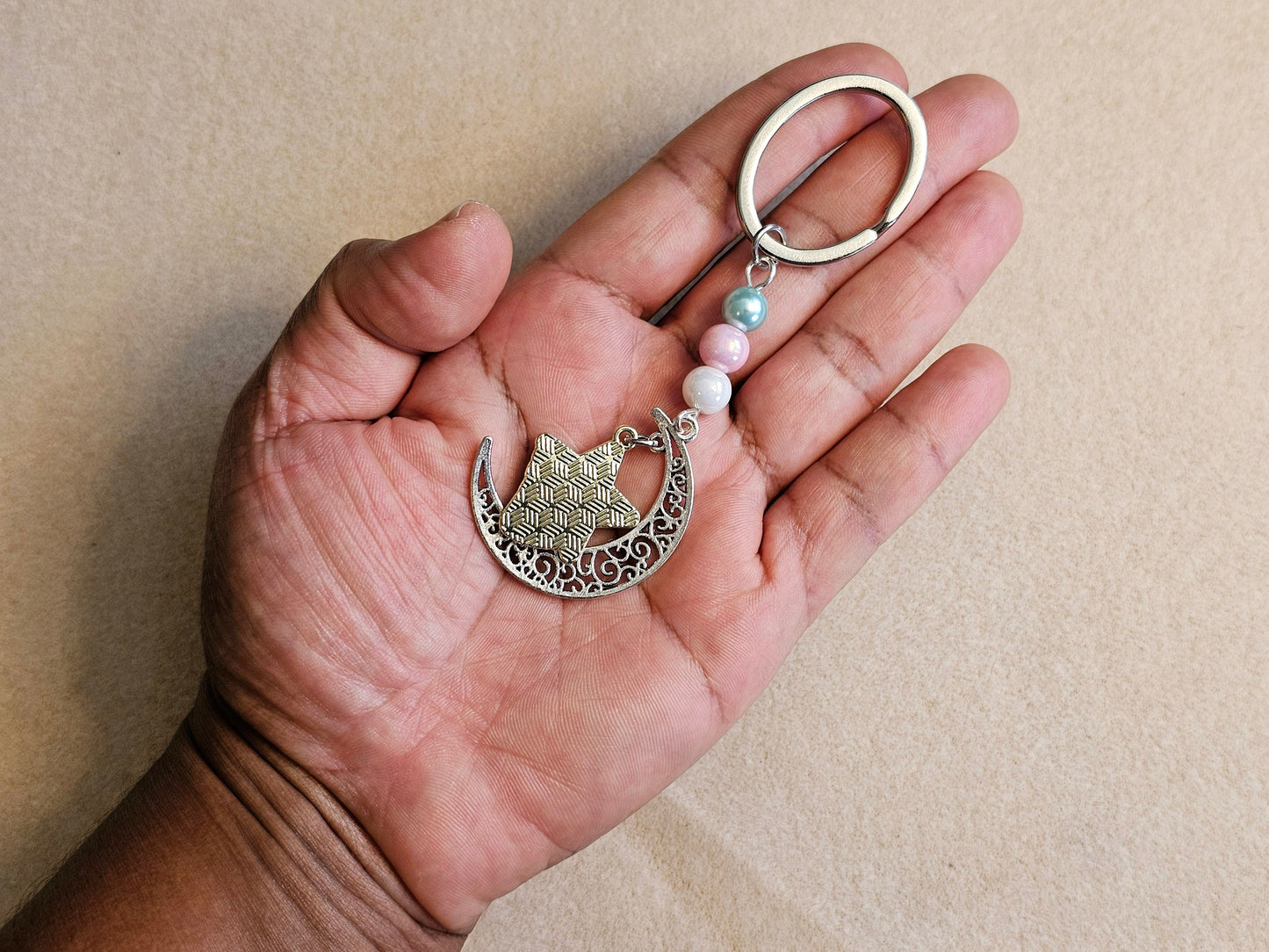 Trans Pride LGBTQ Pride Keyring, Cat Keyring Dog Keychain, Crescent Moon Keychain, Star Keyring