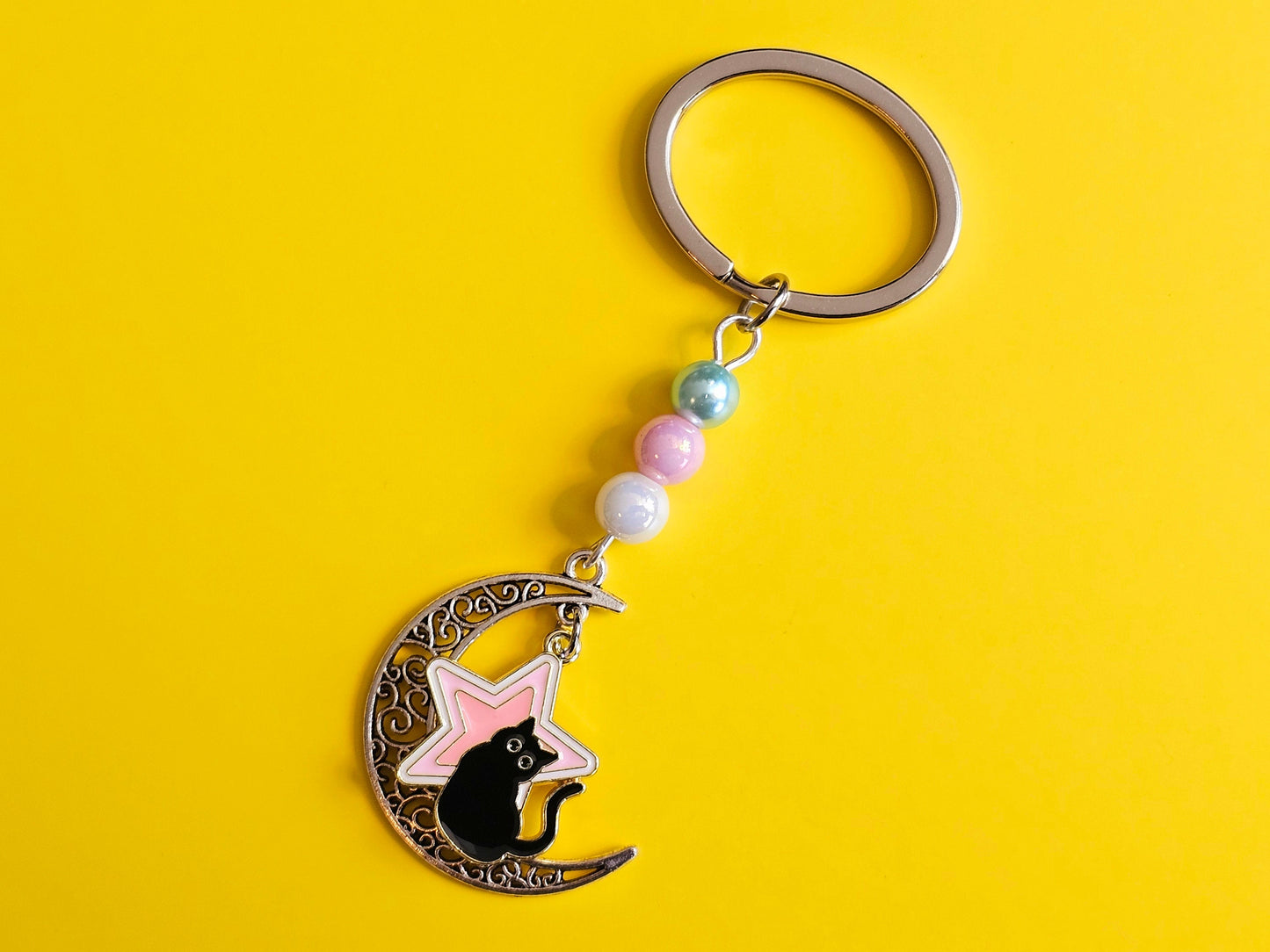 Trans Pride LGBTQ Pride Keyring, Cat Keyring Dog Keychain, Crescent Moon Keychain, Star Keyring