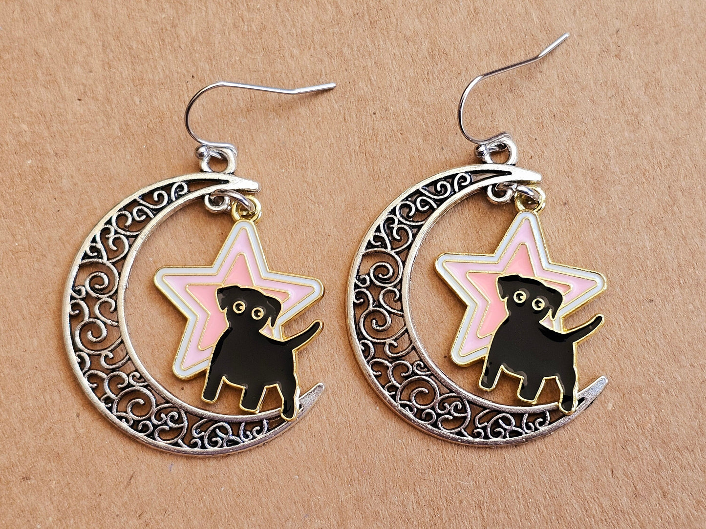 Handmade dog earrings.