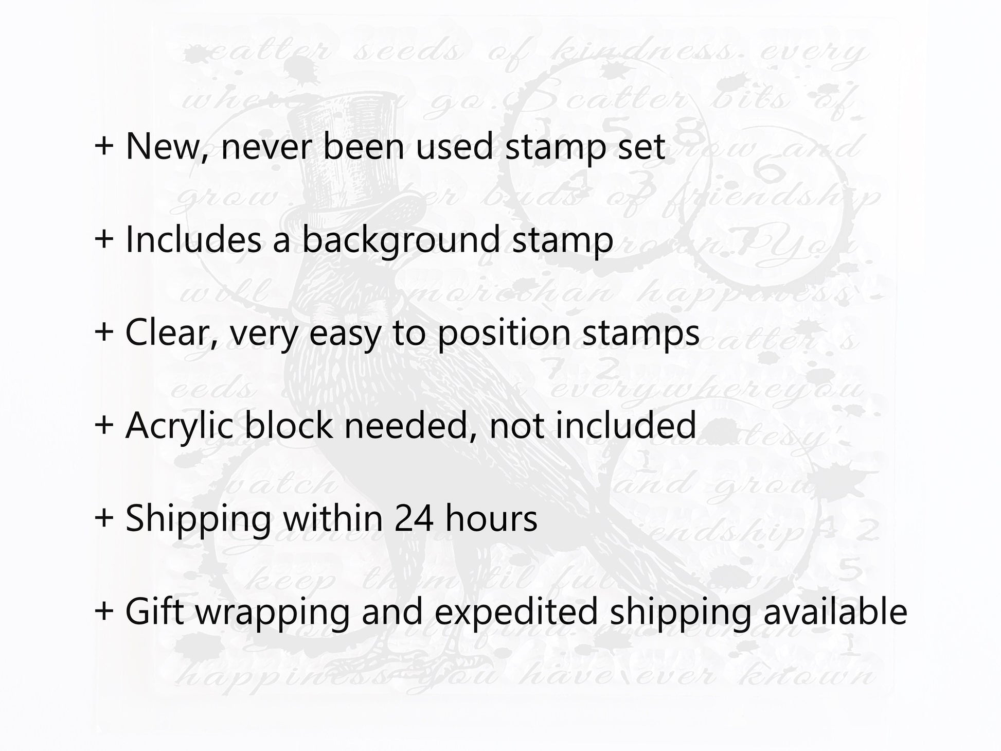 Expedited shipping available, gift wrapping available, shipped next day.