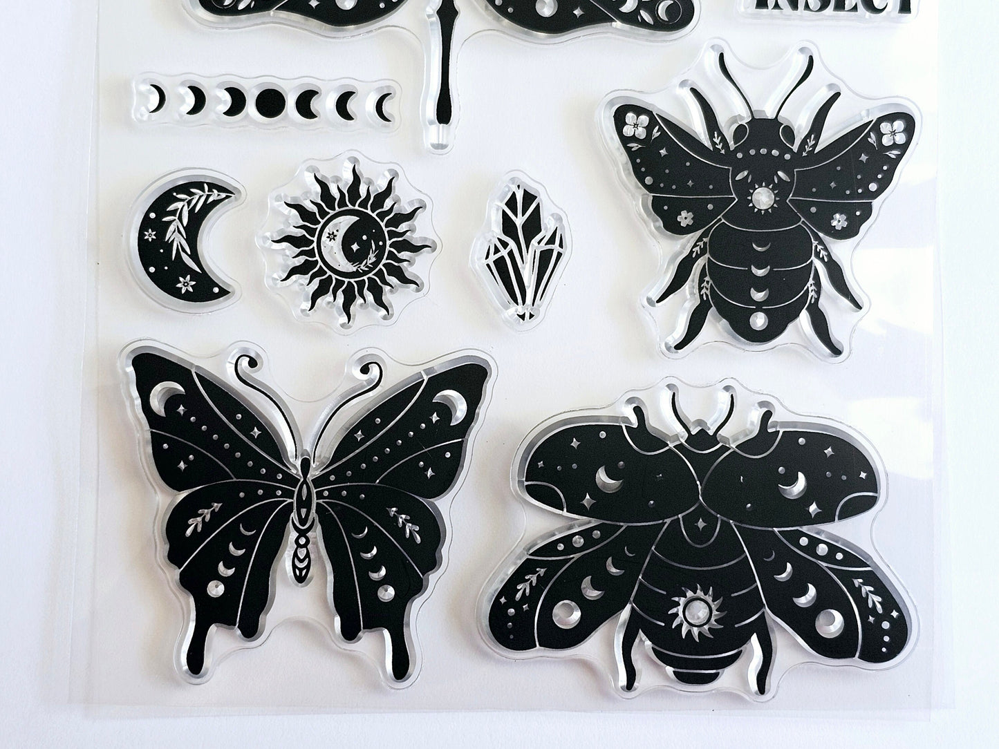 Butterfly stamp moth stamp beetle stamp sun and moon stamp sun stamp crystal stamp