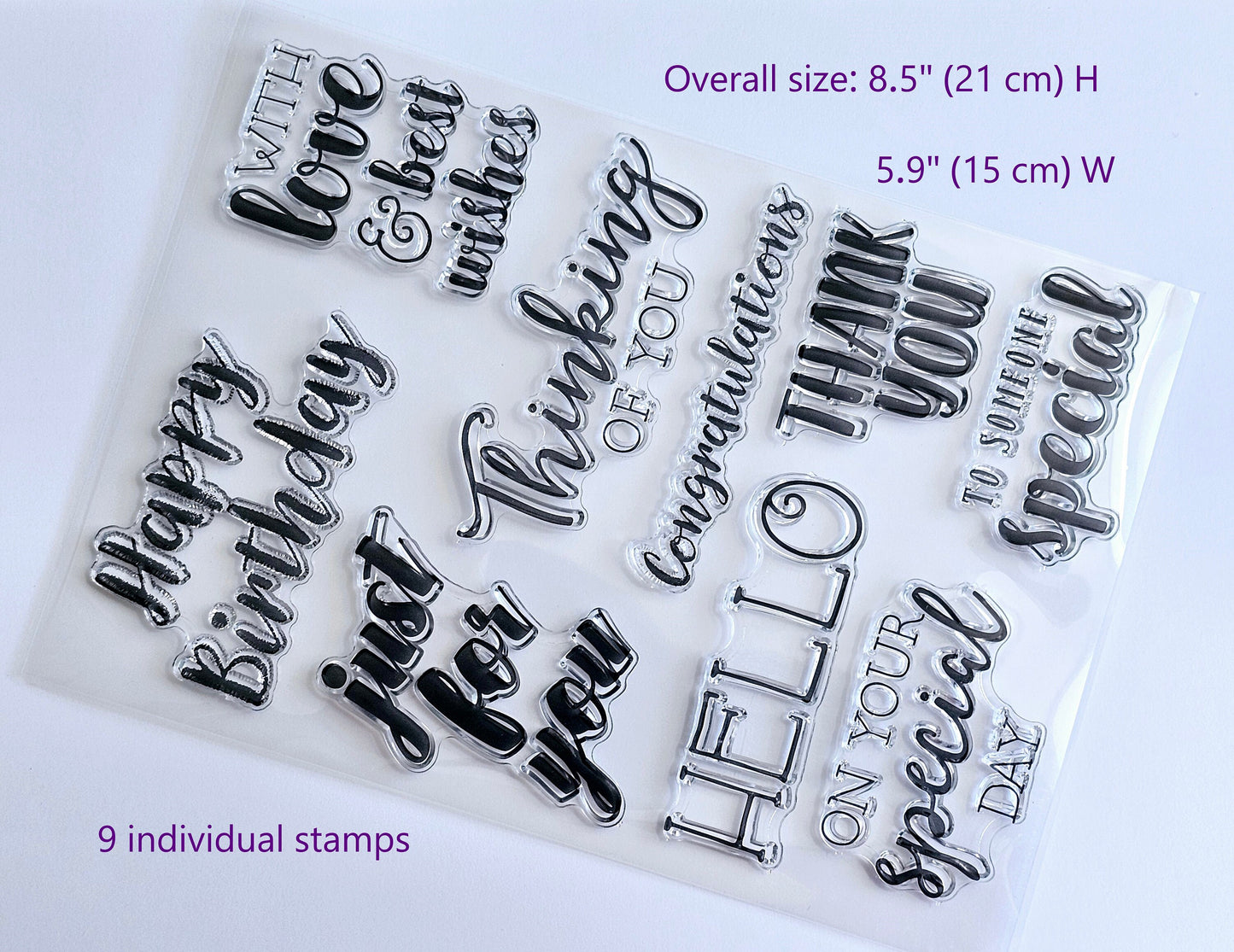 Greetings Stamp Set Text Clear Stamp Set for Handmade Cards and Scrapbooking