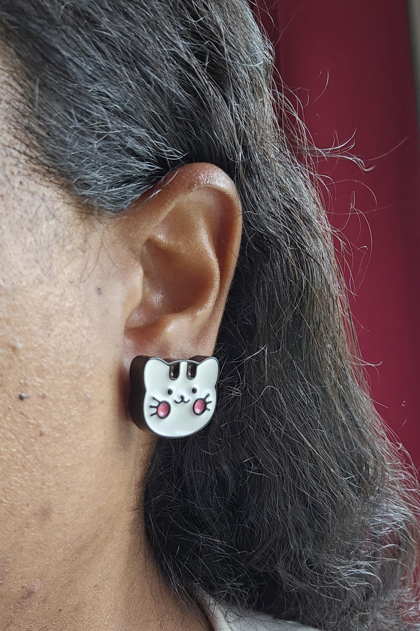 Chunky Cat Studs Titanium Studs for Sensitive Ears