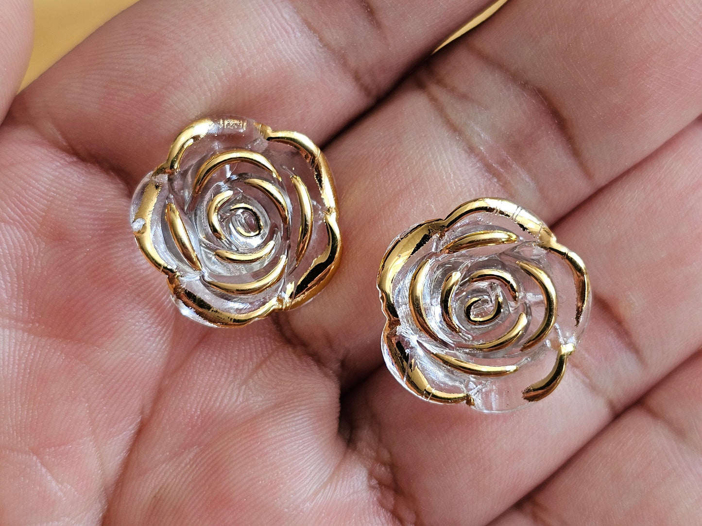 Handmade Rose Studs - Titanium Stud Earrings - Hypoallergenic for Sensitive Ears