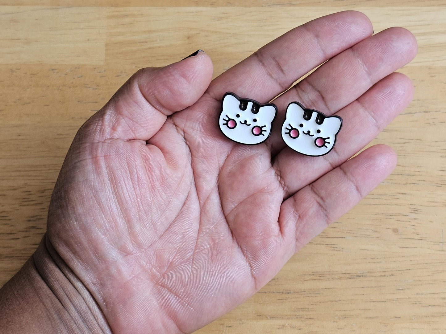 Chunky Cat Studs Titanium Studs for Sensitive Ears