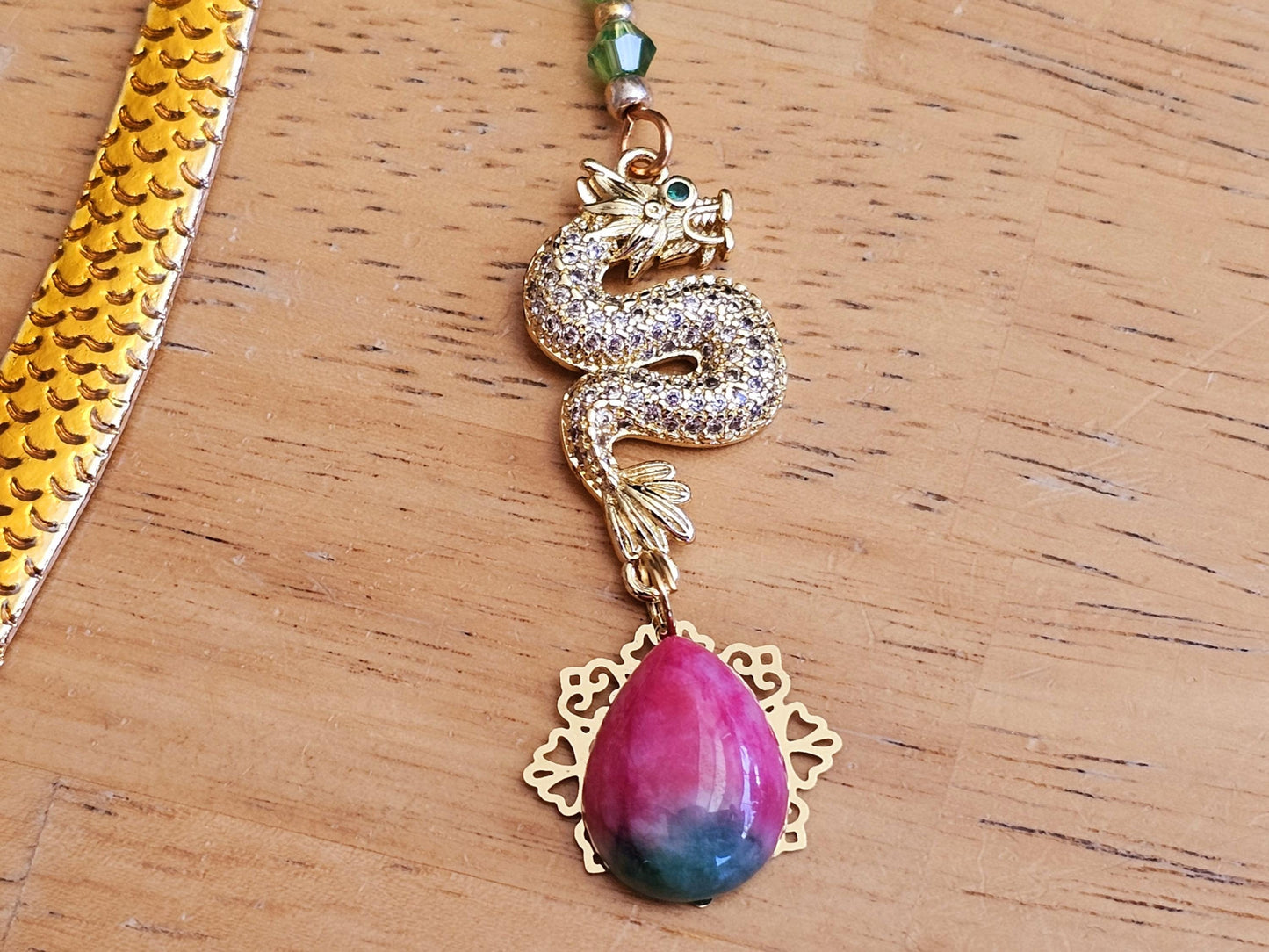 Luxury Dragon Bookmark Gemstone Hook Bookmark