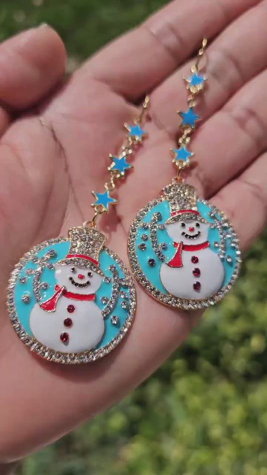 Snowman Earrings Hypoallergenic Christmas Earrings for Sensitive Ears Holiday Earrings Handmade Back to School Gift Labour Day SALE