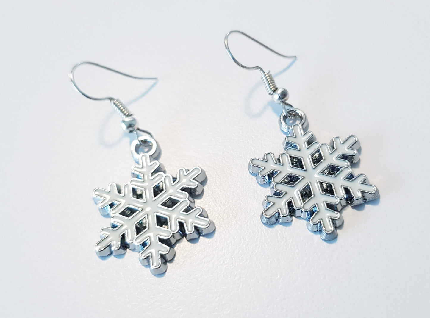 Snowflake Earrings -  Hypoallergenic Titanium Christmas Earrings -  Handmade Christmas Gift -  Festive Holiday Earrings