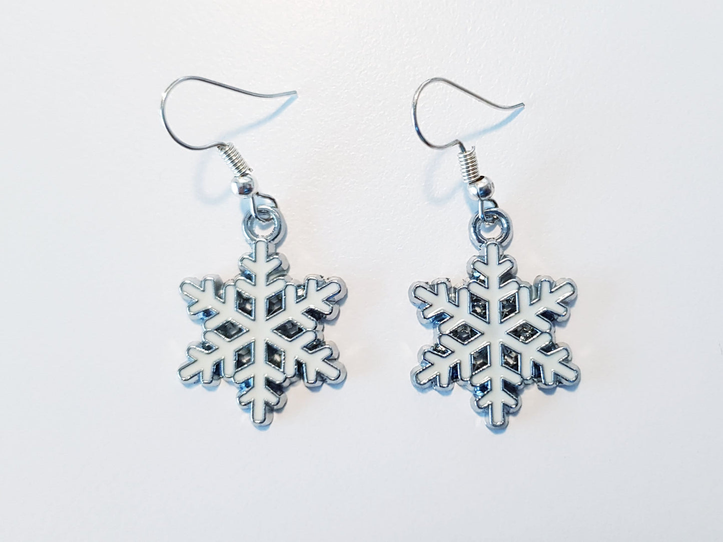 Snowflake Earrings -  Hypoallergenic Titanium Christmas Earrings -  Handmade Christmas Gift -  Festive Holiday Earrings