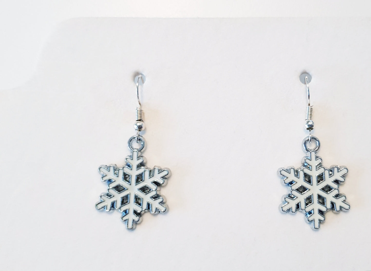 Snowflake Earrings -  Hypoallergenic Titanium Christmas Earrings -  Handmade Christmas Gift -  Festive Holiday Earrings