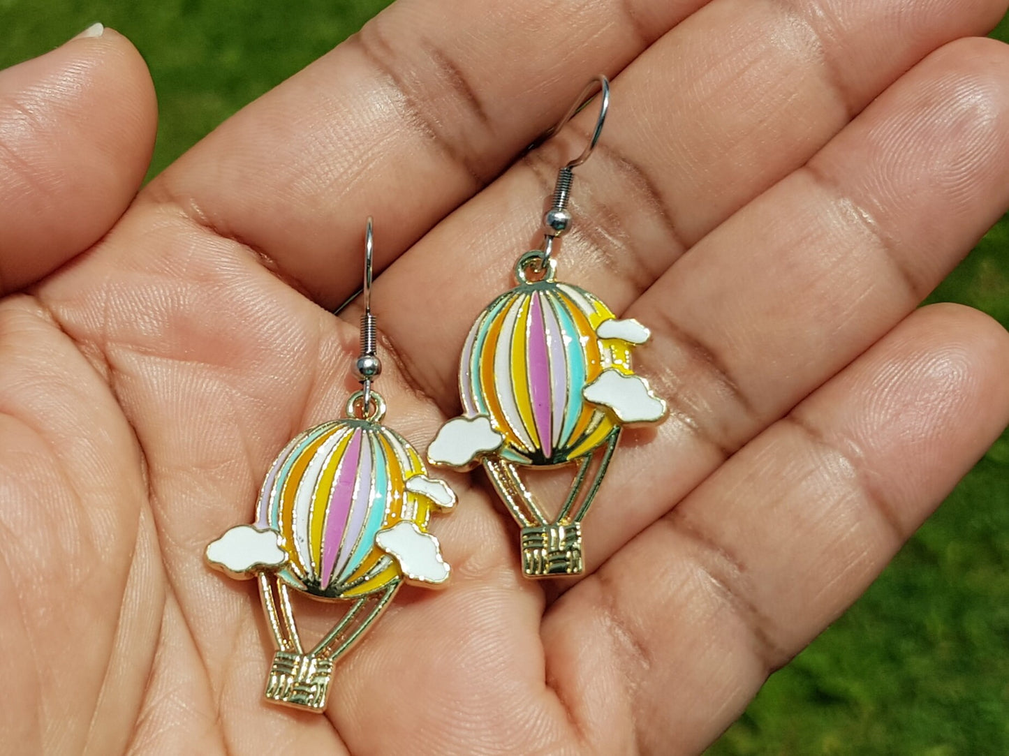 Handmade Hot Air Balloon Earrings - Hypoallergenic Travel Jewelry