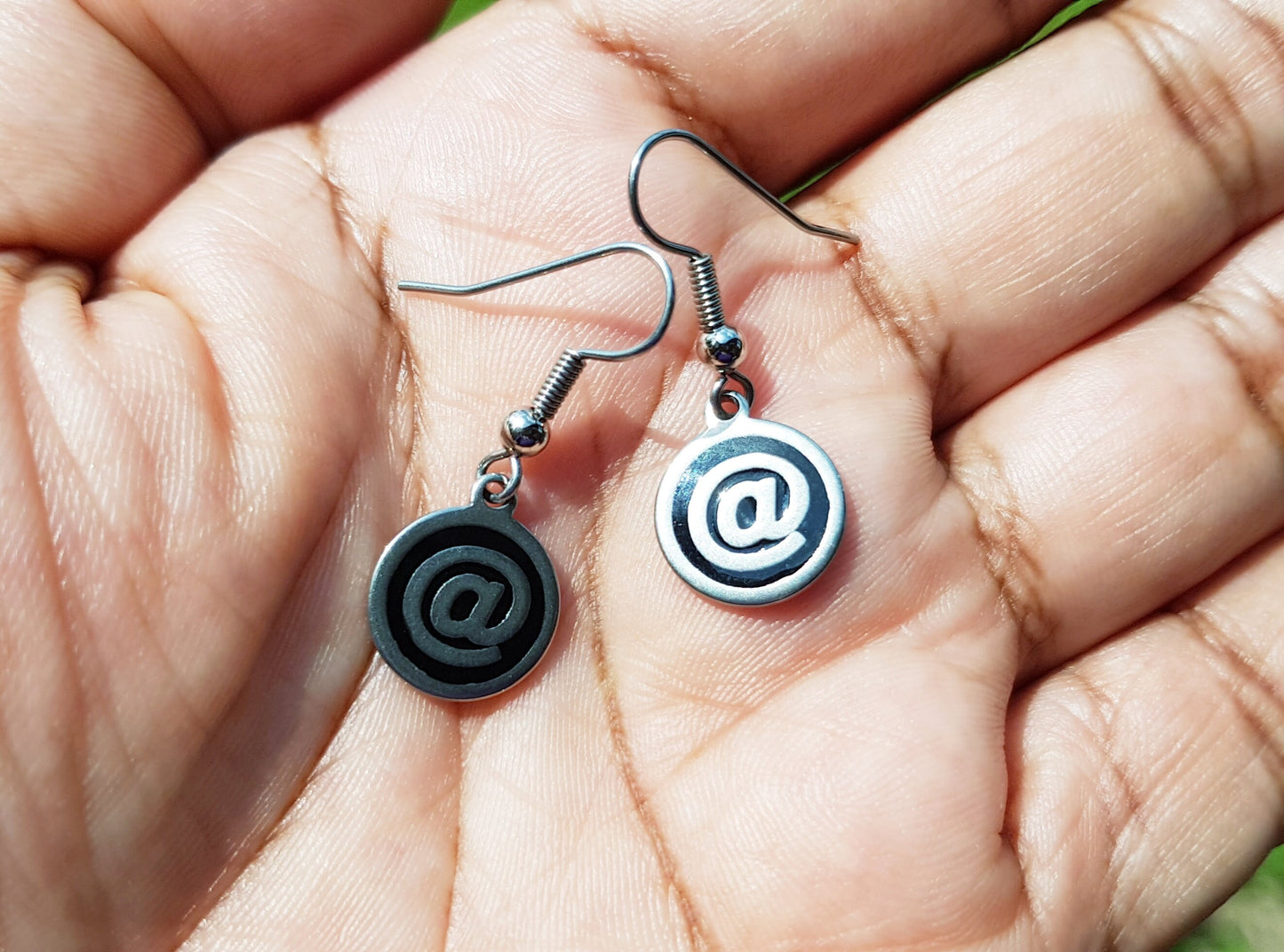 Handmade Hashtag Earrings - At Sign Earrings - Hypoallergenic Social Media Sign Gifts - Mismatched Earrings