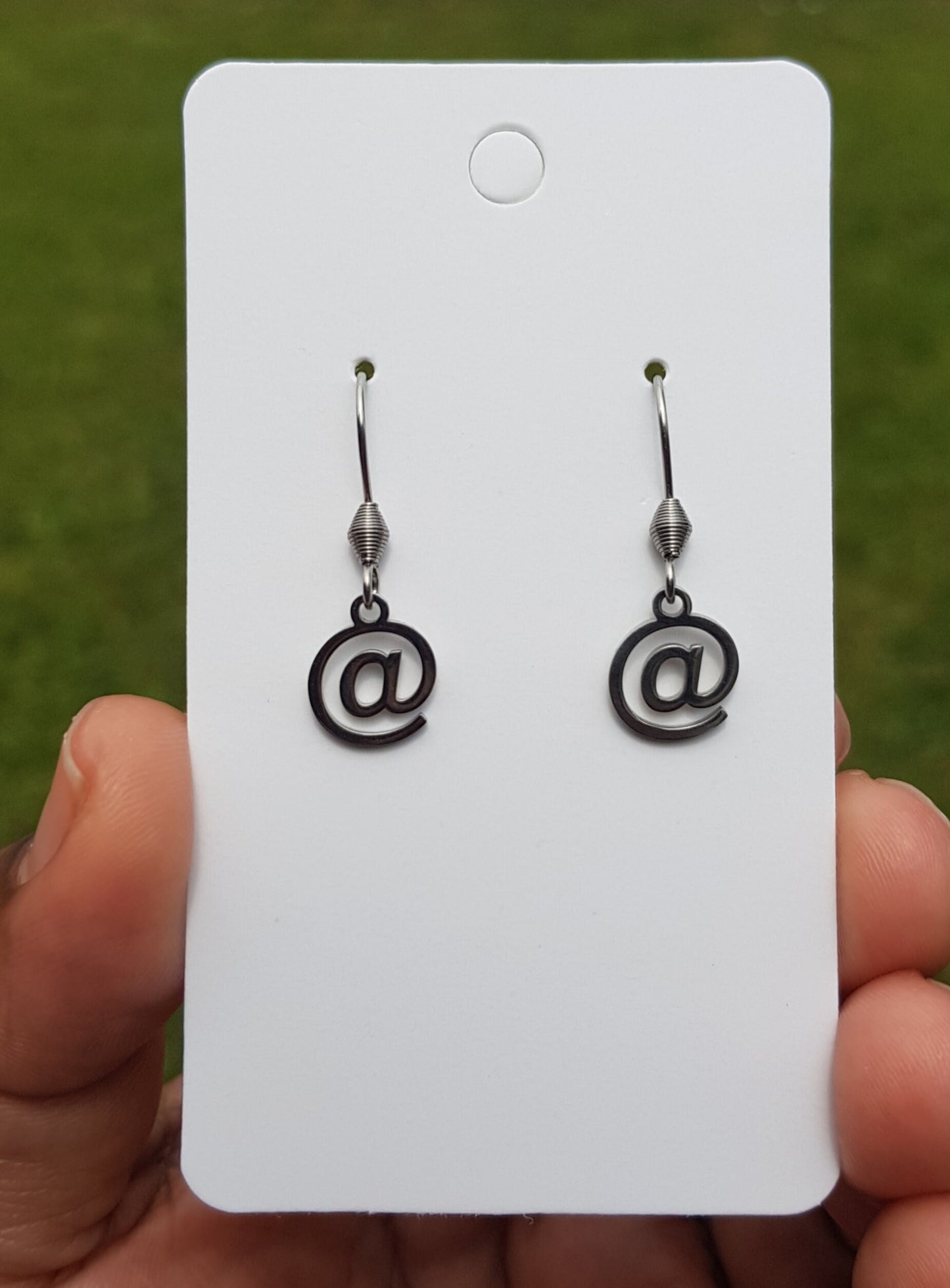 Handmade Ampersand and At Sign Mismatched Earrings - Hypoallergenic Computer Programmer Gift