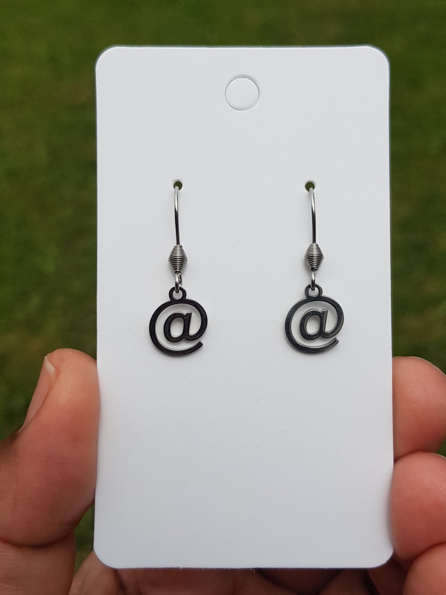 Handmade Ampersand and At Sign Mismatched Earrings - Hypoallergenic Computer Programmer Gift