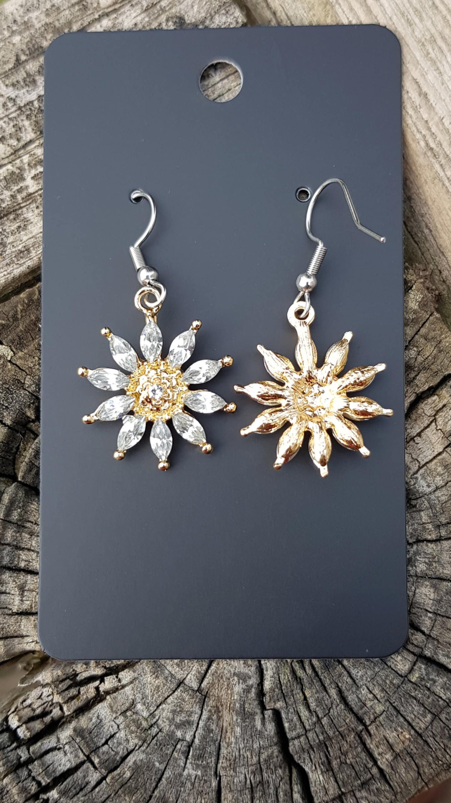 Titanium Sunflower Earrings - Handmade Wedding Bridal Jewelry Gift