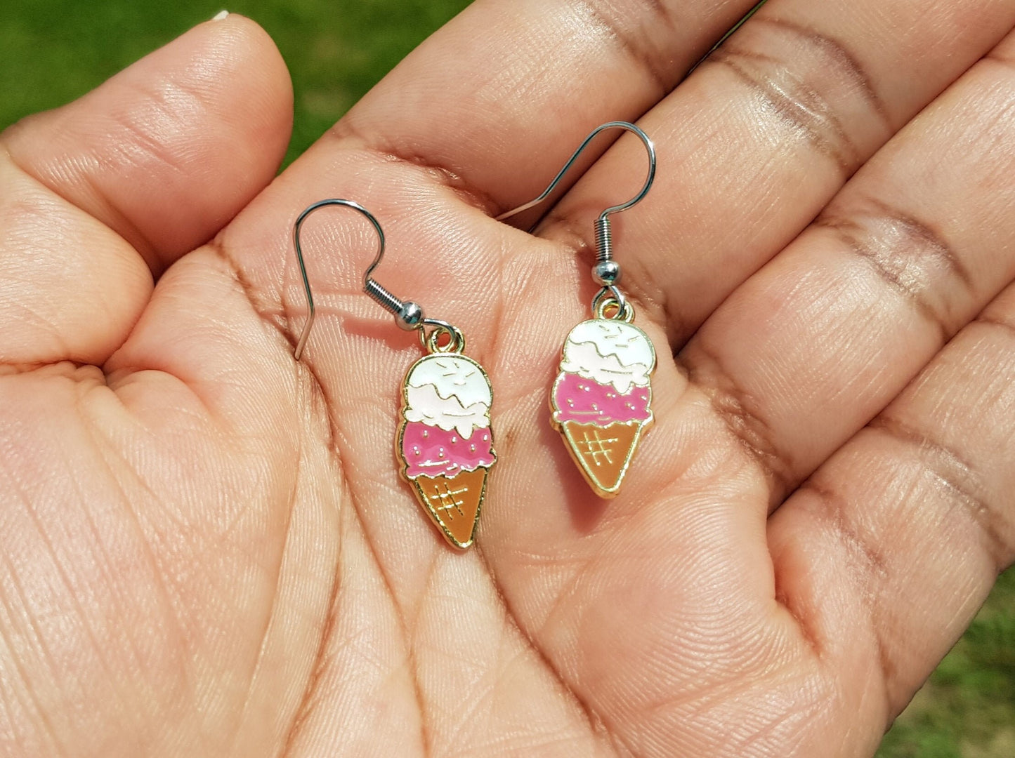 Ice Cream Earrings - Hypoallergenic Food Earrings - Handmade Birthday Gift