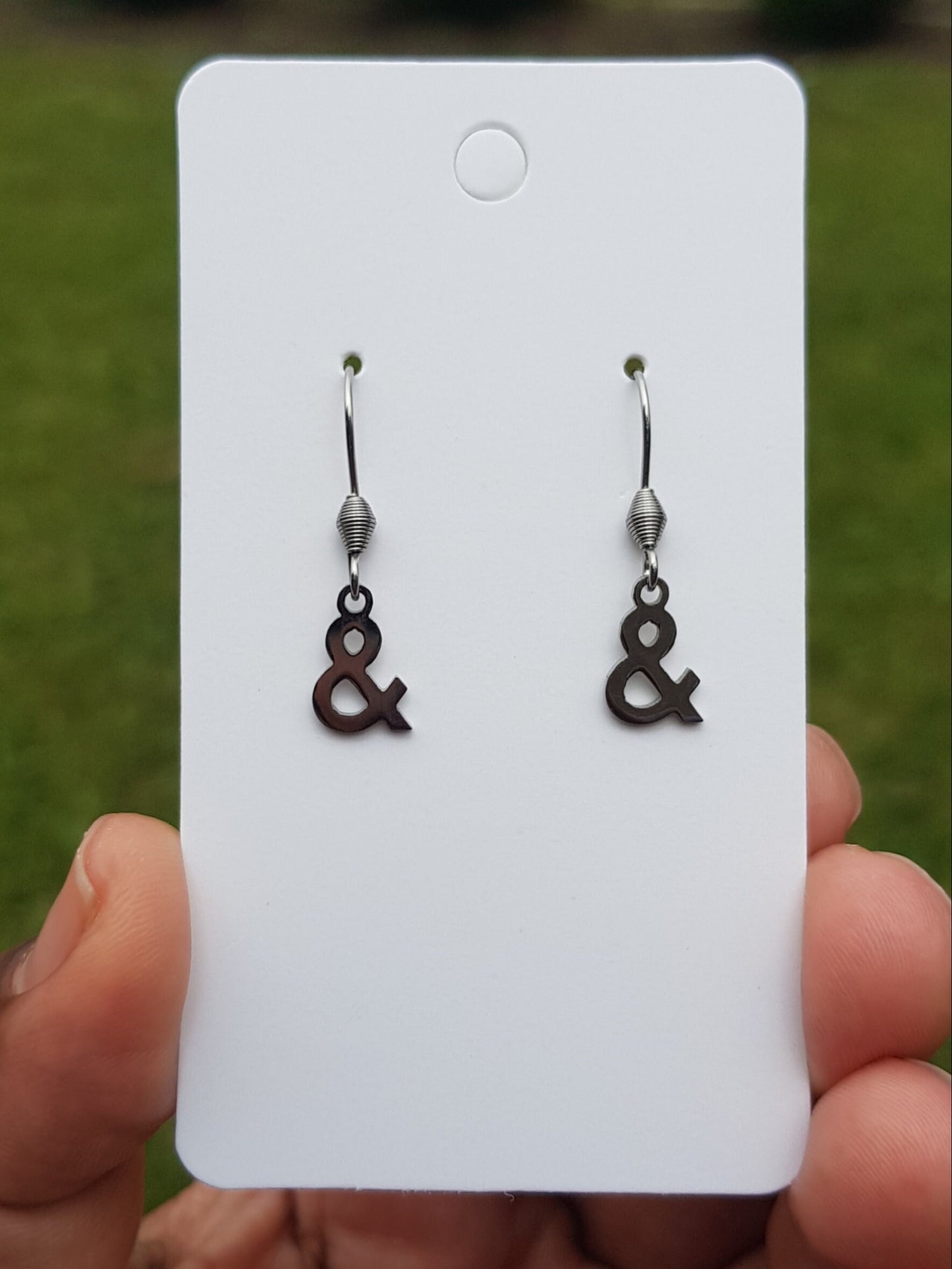 Handmade Ampersand and At Sign Mismatched Earrings - Hypoallergenic Computer Programmer Gift