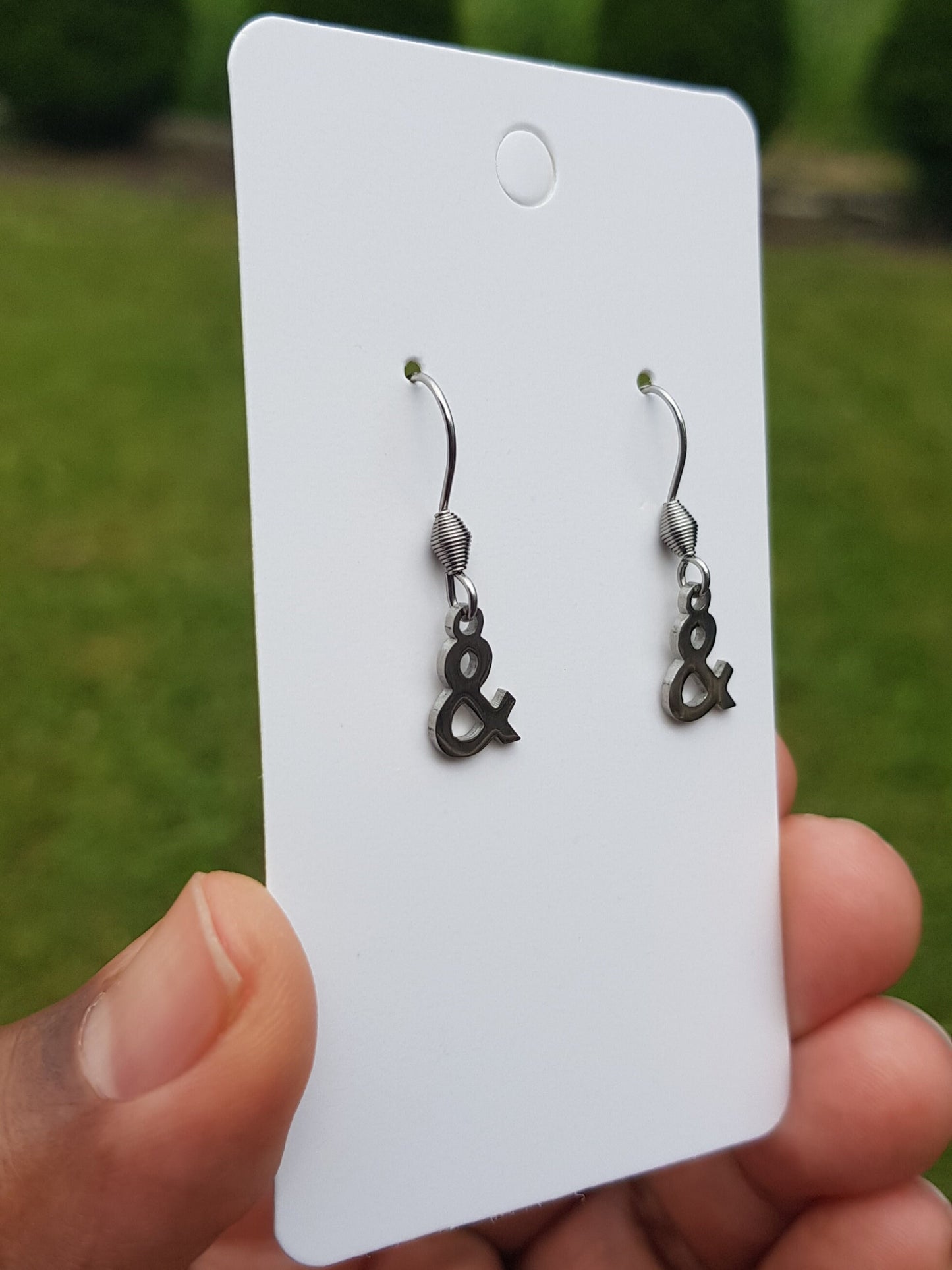 Handmade Ampersand and At Sign Mismatched Earrings - Hypoallergenic Computer Programmer Gift