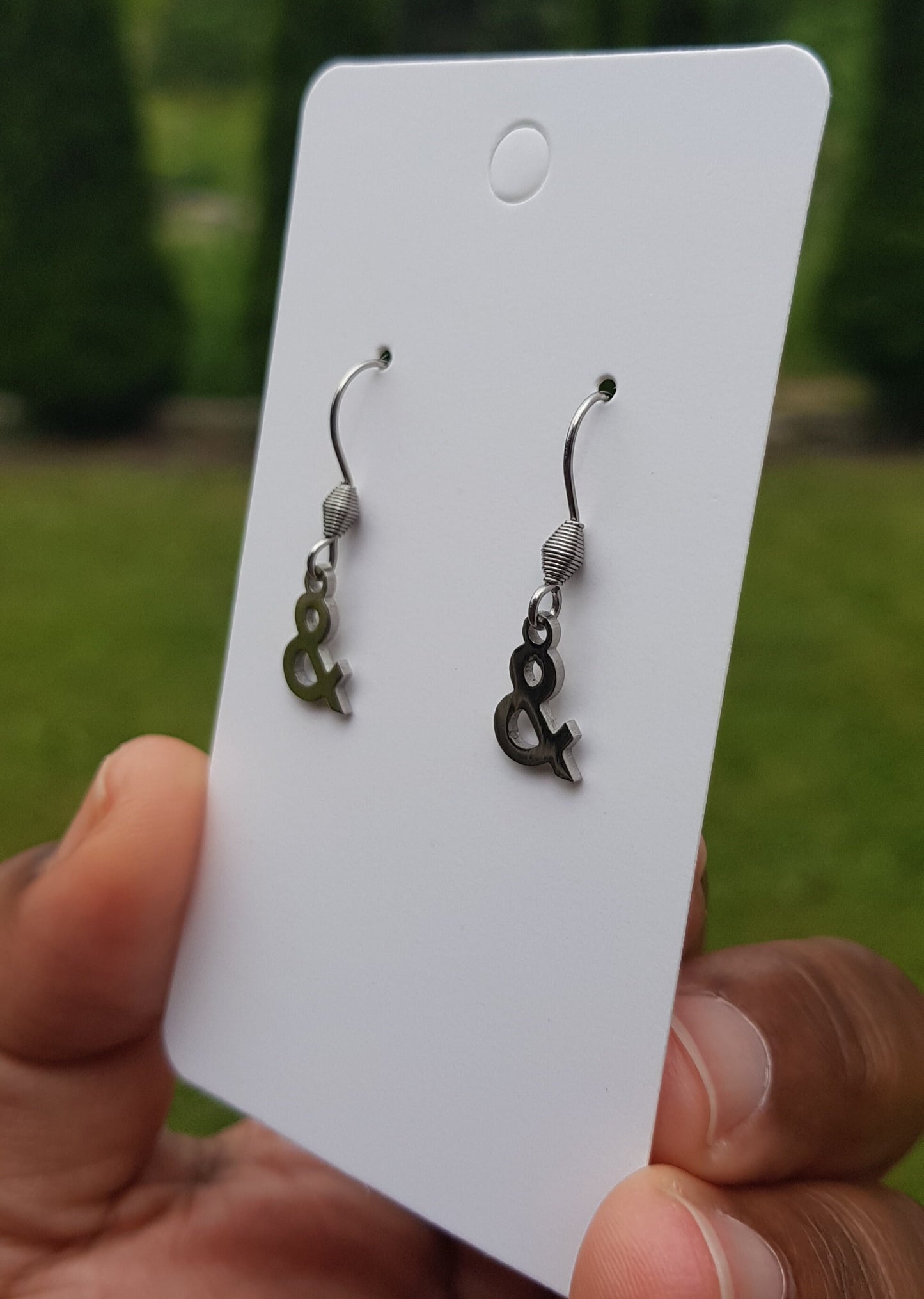 Handmade Ampersand and At Sign Mismatched Earrings - Hypoallergenic Computer Programmer Gift