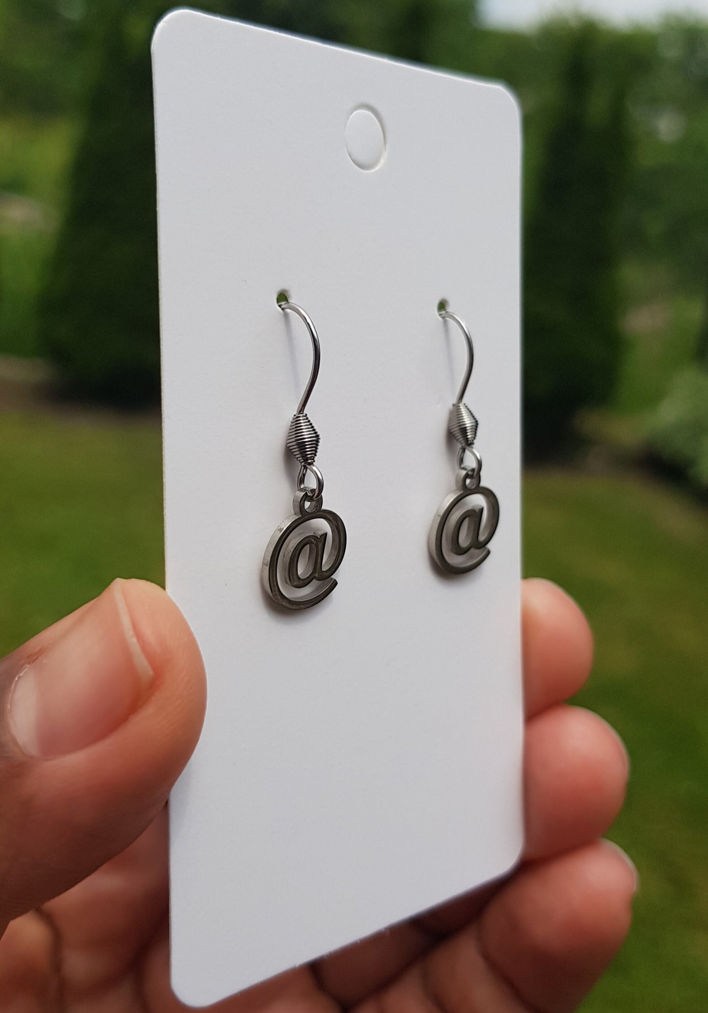 Handmade Ampersand and At Sign Mismatched Earrings - Hypoallergenic Computer Programmer Gift