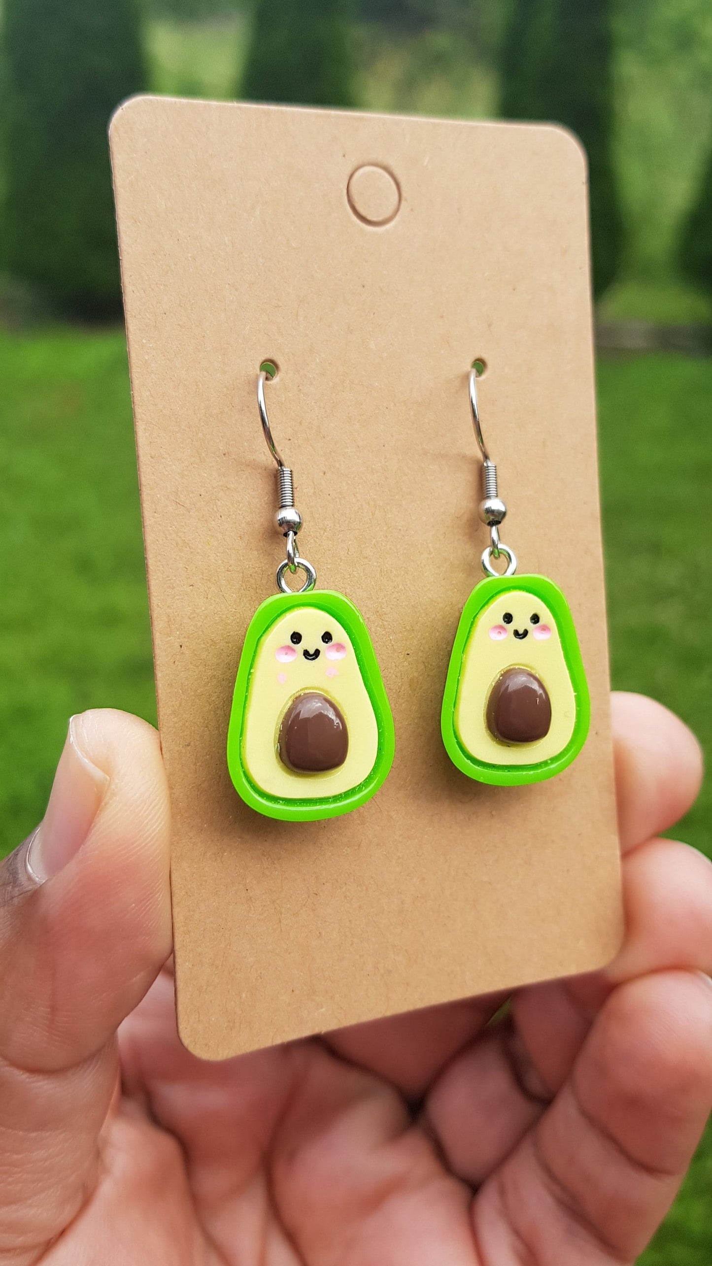 Avocado Earrings - Hypoallergenic Handmade Gift - Titanium Earrings