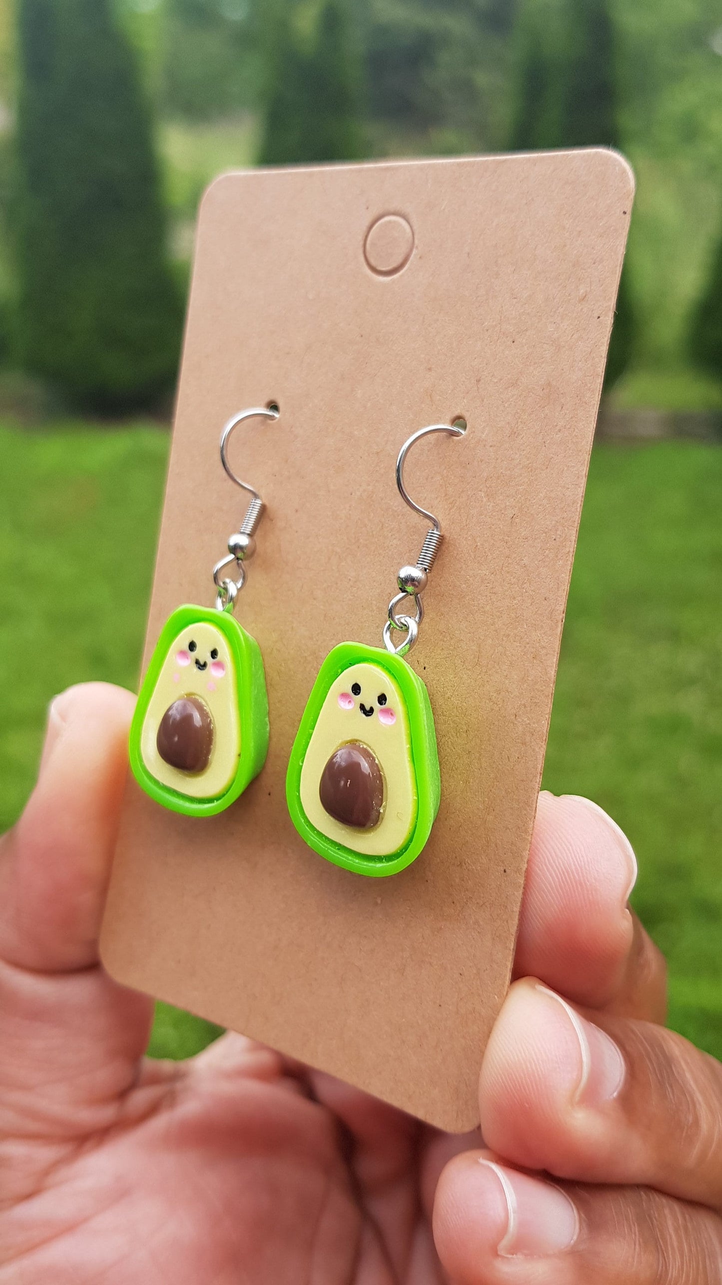 Avocado Earrings - Hypoallergenic Handmade Gift - Titanium Earrings