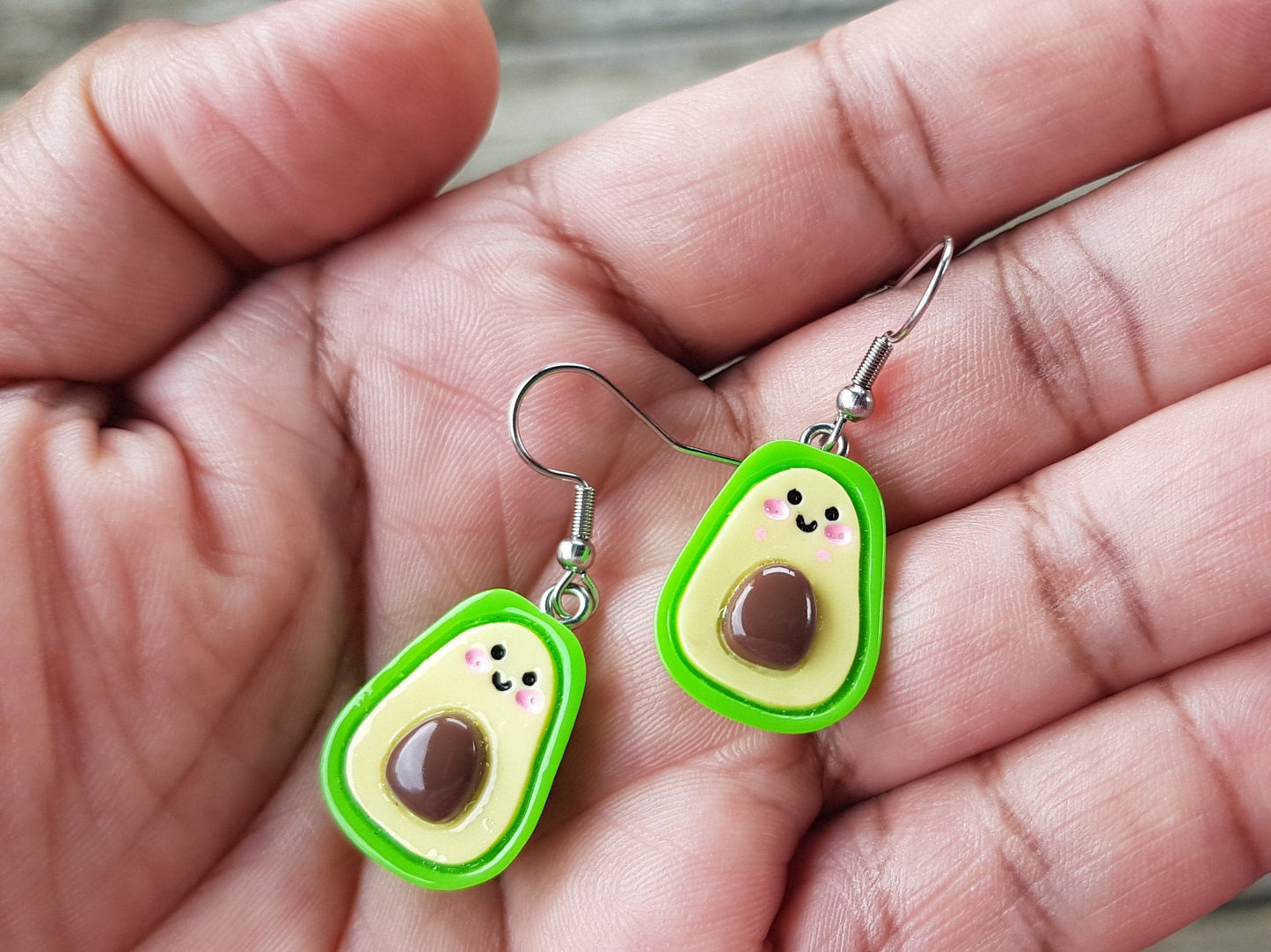 Avocado Earrings - Hypoallergenic Handmade Gift - Titanium Earrings