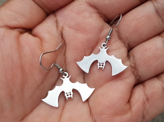 Bat Earrings - Hypoallergenic Stainless Steel Earrings - Scary Halloween Gift