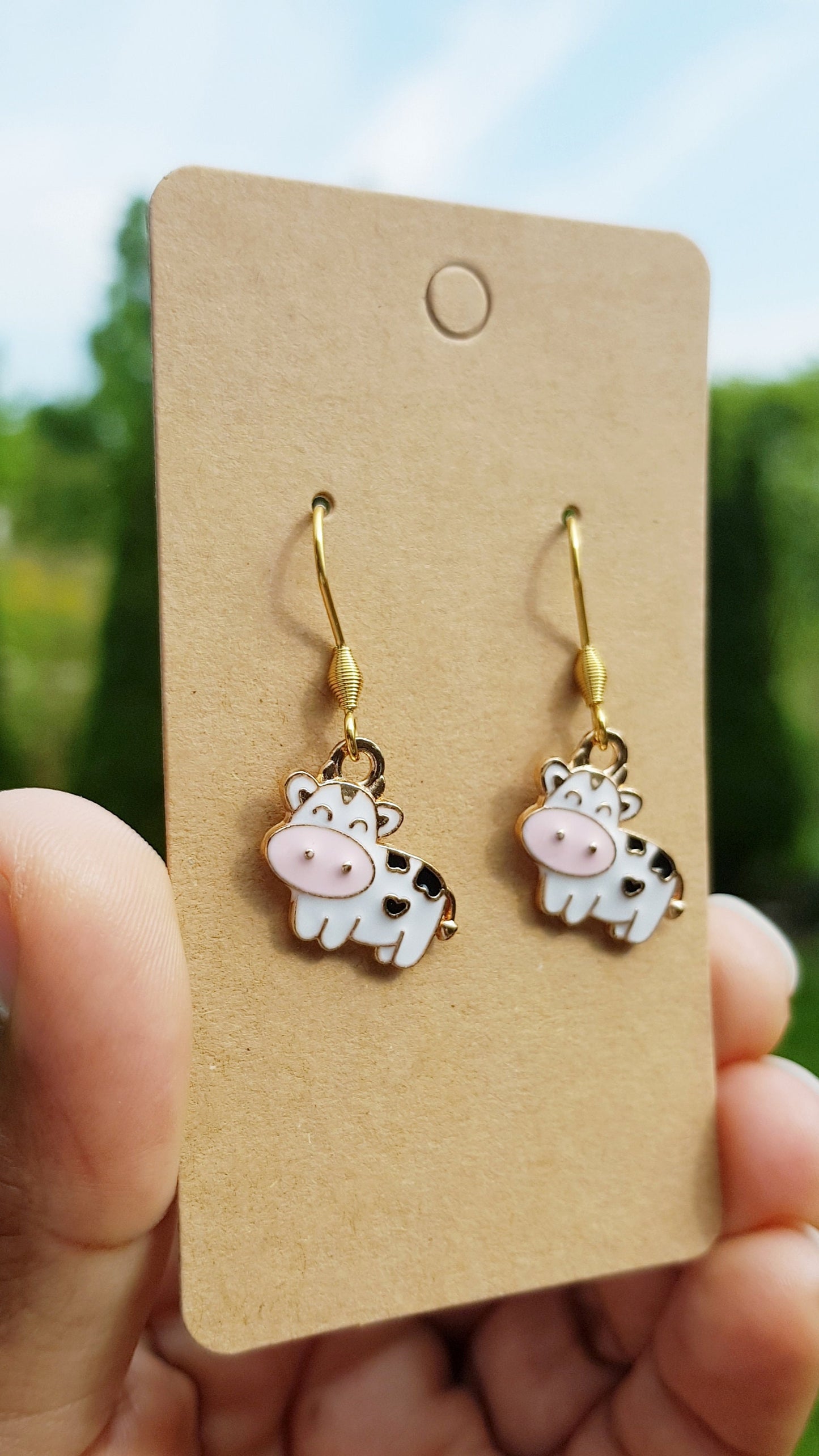 Cute Cow Earrings - Hypoallergenic Handmade Jewelry Gift - Cowgirl Earrings- Cow Gifts