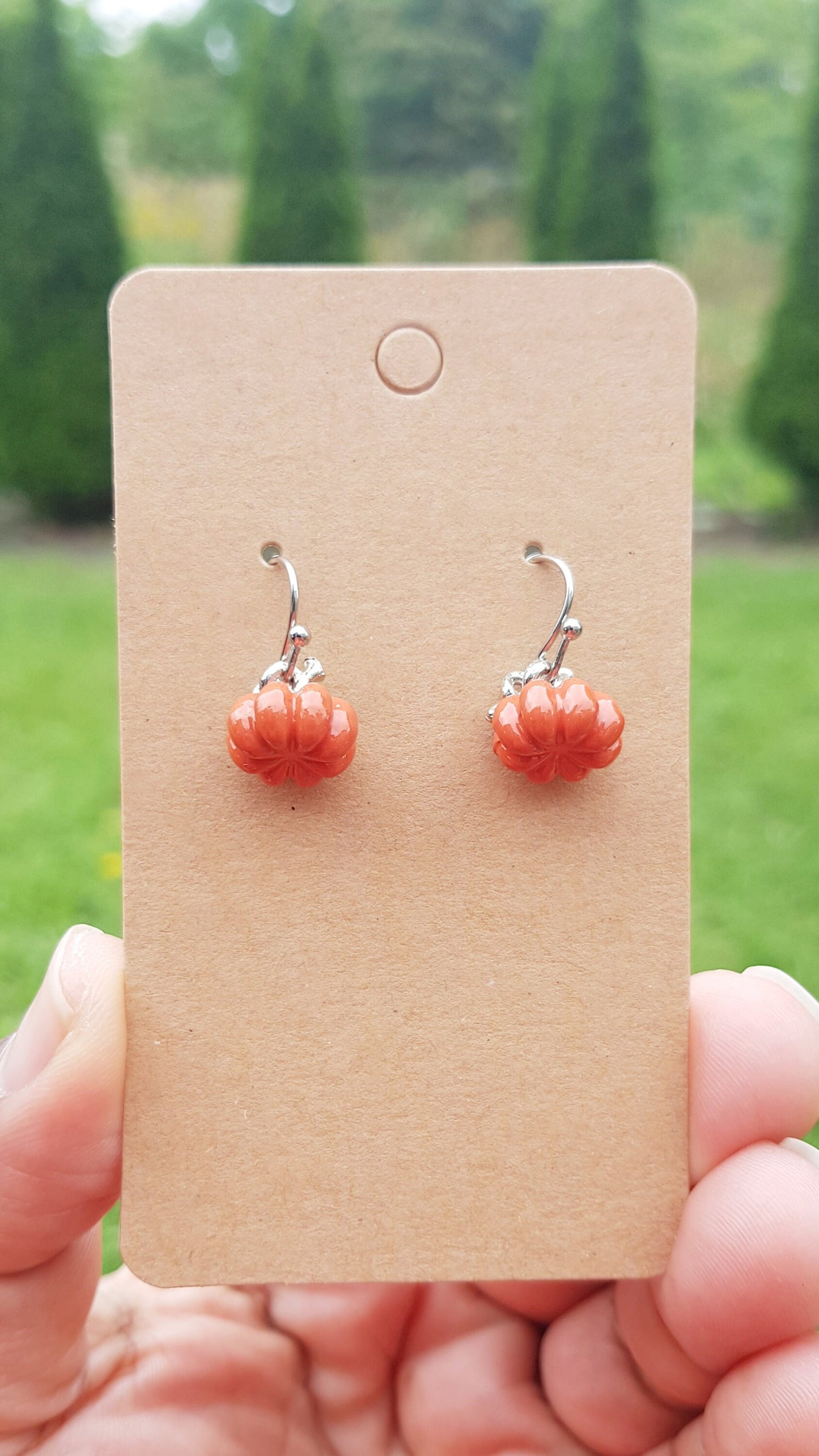 Pumpkin Earrings - Hypoallergenic Handmade Gifts - Halloween Earrings - Autumn Food Jewelry