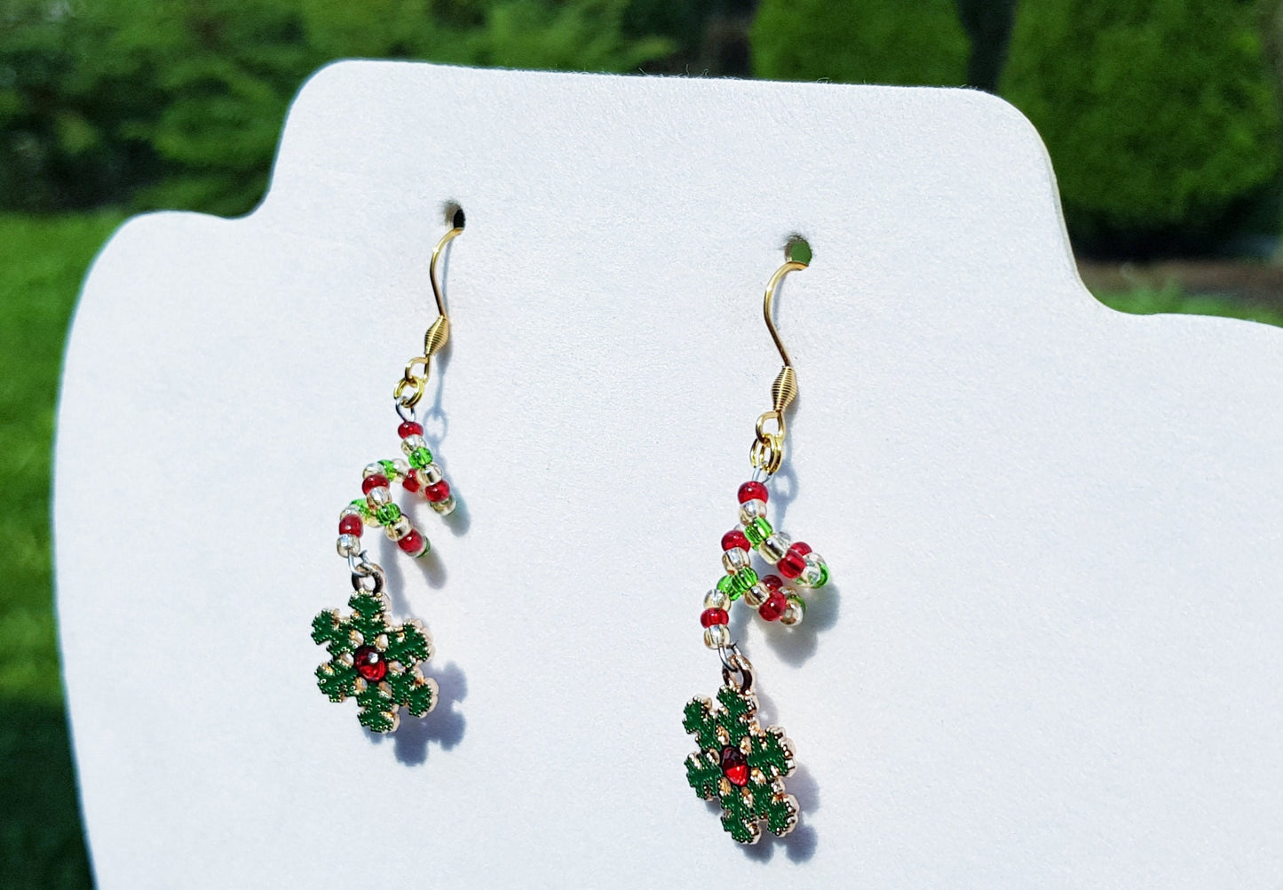 Spiral Snowflake Earrings - Hypoallergenic Christmas Earrings - Festive Holiday Gifts Helix Jewelry