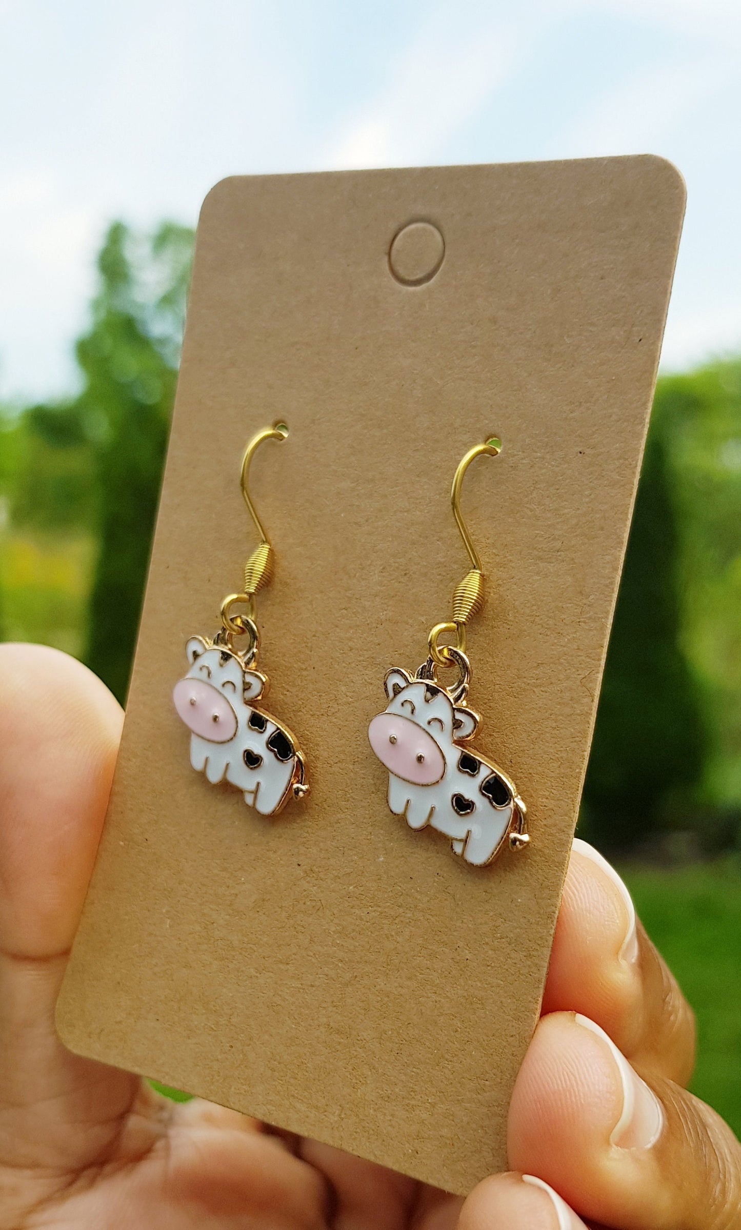 Cute Cow Earrings - Hypoallergenic Handmade Jewelry Gift - Cowgirl Earrings- Cow Gifts