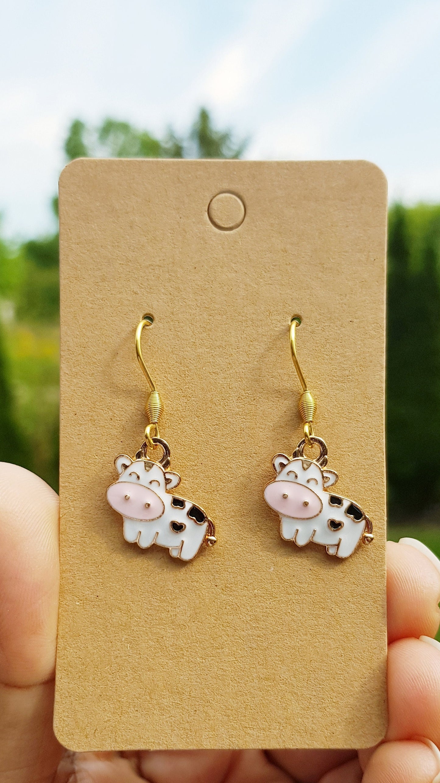 Cute Cow Earrings - Hypoallergenic Handmade Jewelry Gift - Cowgirl Earrings- Cow Gifts