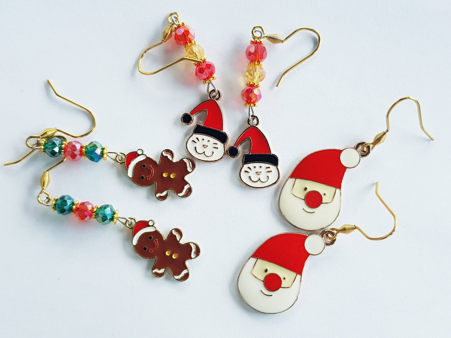 Santa Claus Earrings - Hypoallergenic Handmade Festive Holiday Earrings