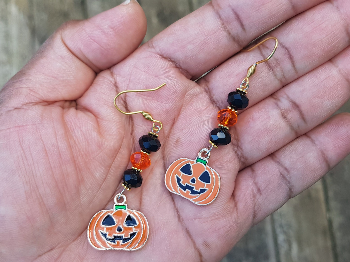 Boucles d’oreilles hypoallergéniques Jack O lantern - Boucles d’oreilles Halloween Cat