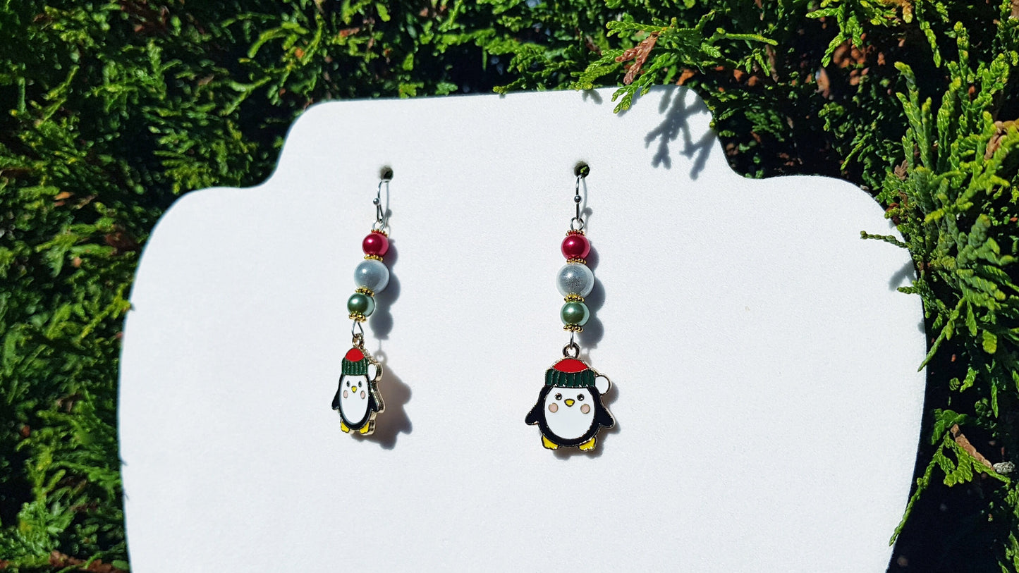 Handmade Penguin Earrings - Hypoallergenic Penguin Gift - Birthday Gift