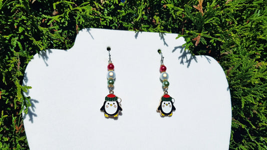 Handmade Penguin Earrings - Hypoallergenic Penguin Gift - Birthday Gift